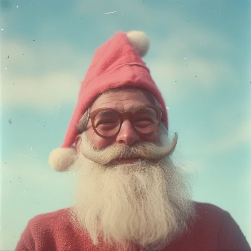 Santa Claus with a beard and a hat by Midjourney