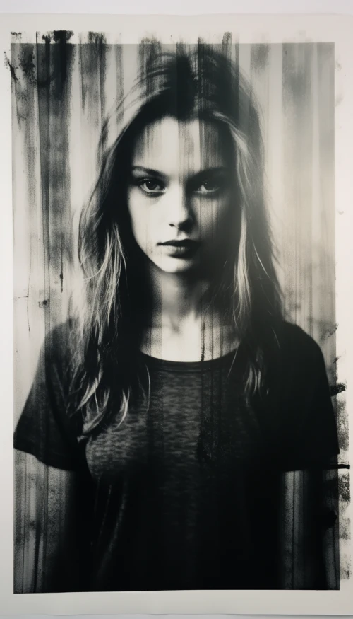 Girl photography on an expired Polaroid film by Midjourney