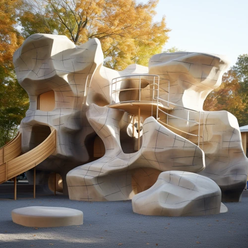 Designer playground with natural stone by Midjourney