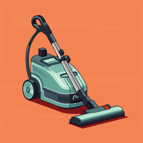 Vacuum cleaner on a red background by Midjourney