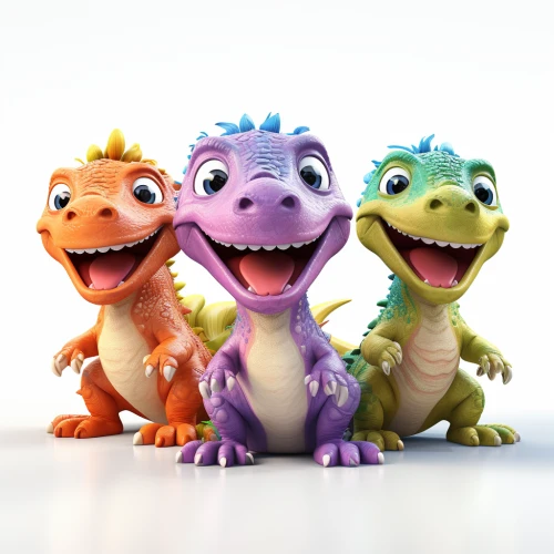 3D T-Rex Dinosaur Babies toys by Midjourney