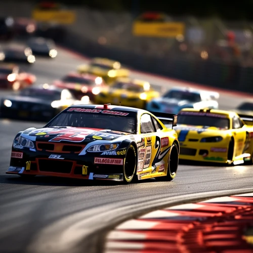 race cars on a track by Midjourney