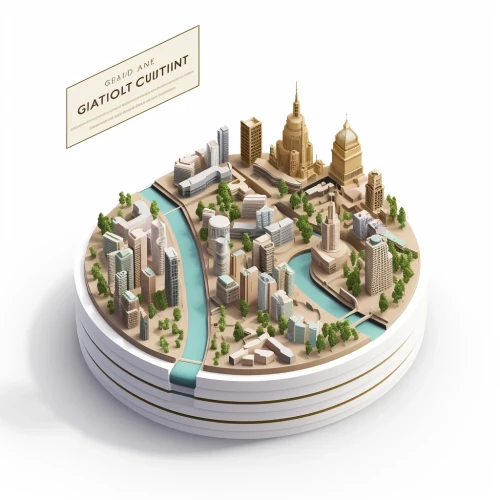 a model of a city by Midjourney