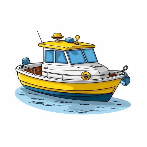 a cartoon of a boat by Midjourney